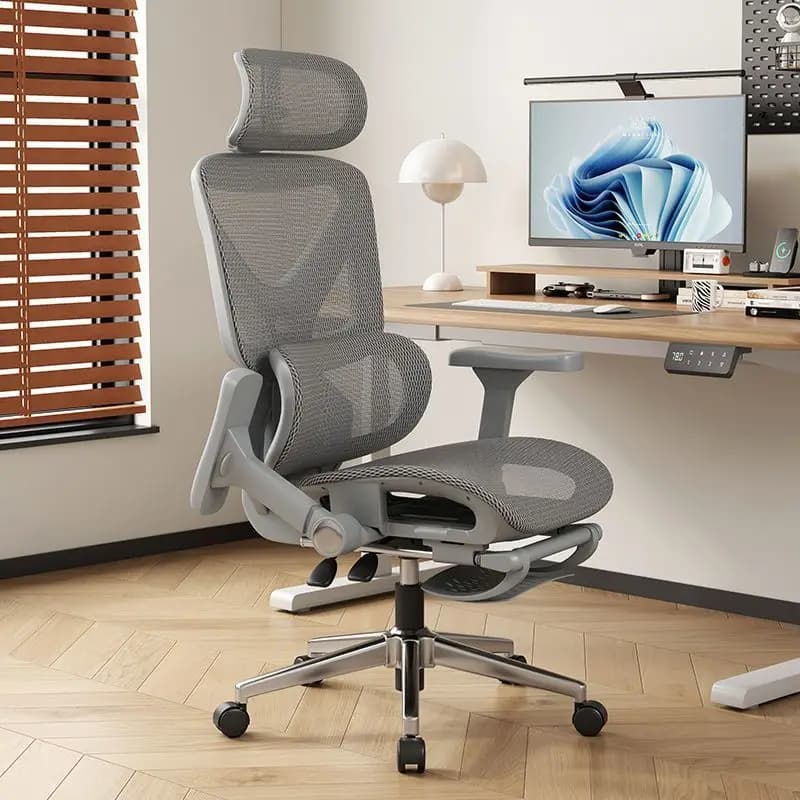 Sedia da ufficio ergonomica Supporto lombare regolabile Sedia da gioco per computer Sedia da scrivania direzionale con schienale alto Studio girevole