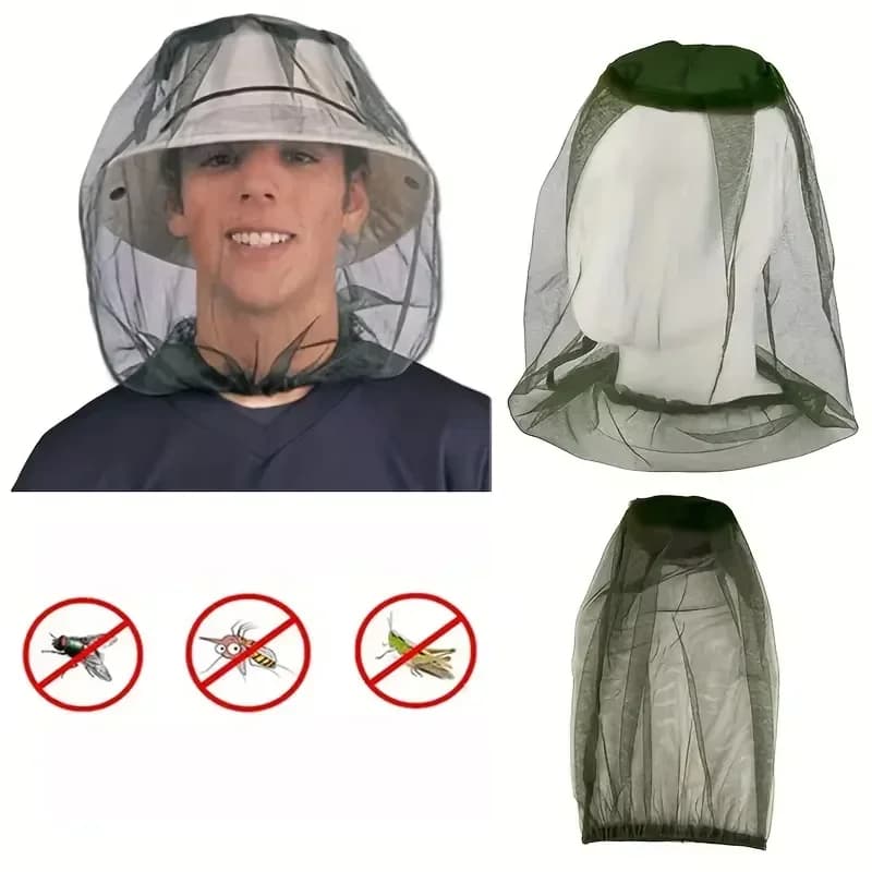 Anti Mosquito Cover Hat Net Cover Bee Insect Proof Cover Breathable Head Net Cover Fishing Cap Outdoor Travel Camping Mask
