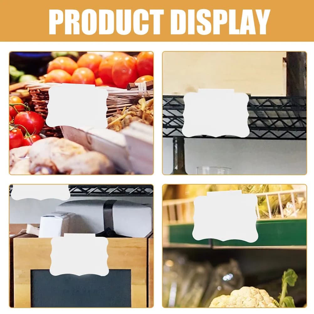 12 Pezzi Porta-Etichette in Plastica per Menu, Clip per Cartellini Prezzi Cancellabili e Riutilizzabili per Pubblicità in Negozi al Dettaglio
