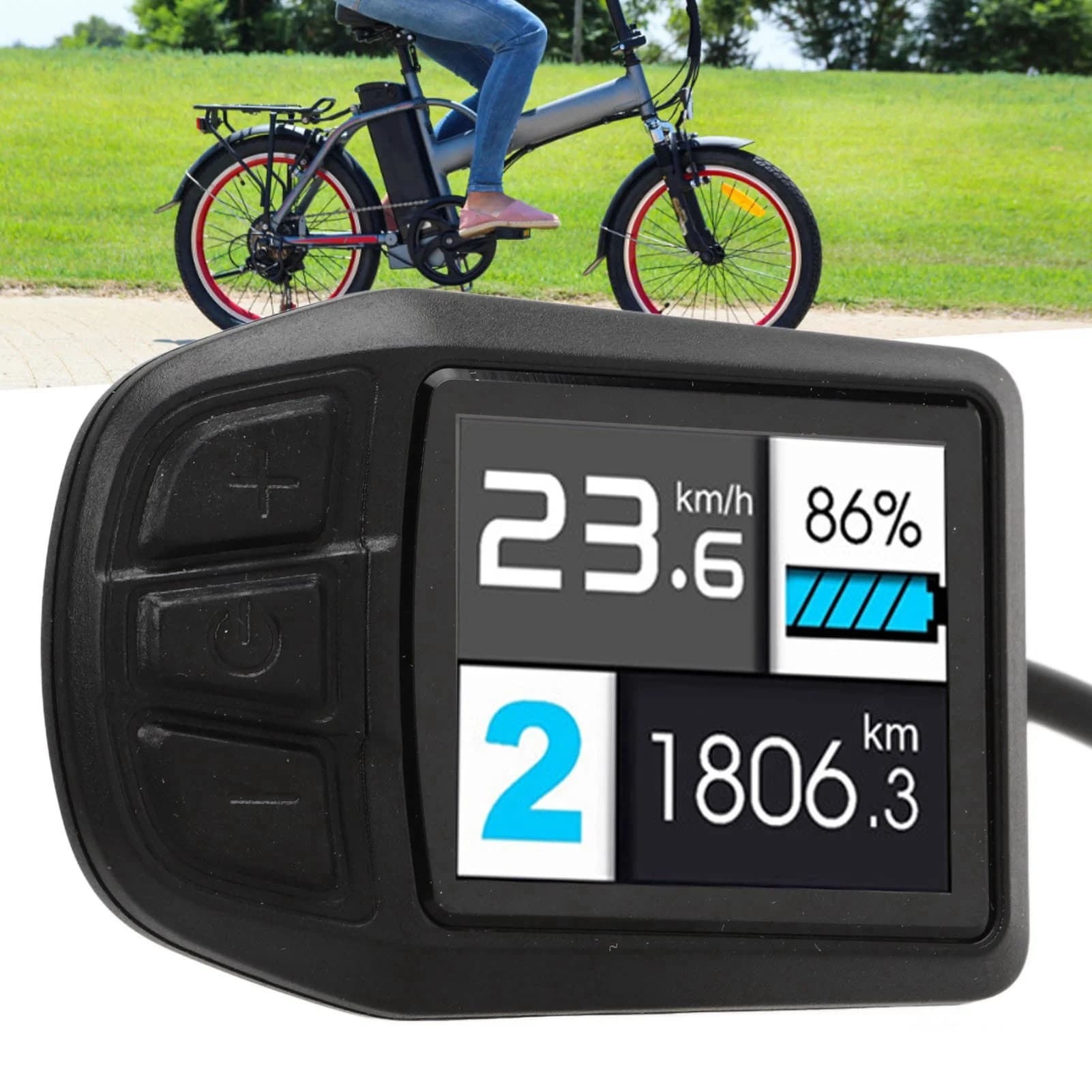 Display per Bici Elettrica UKC3 ABS, Accessori per Conversione Elettrica a Litio, Pannello di Controllo per Bici Elettrica
