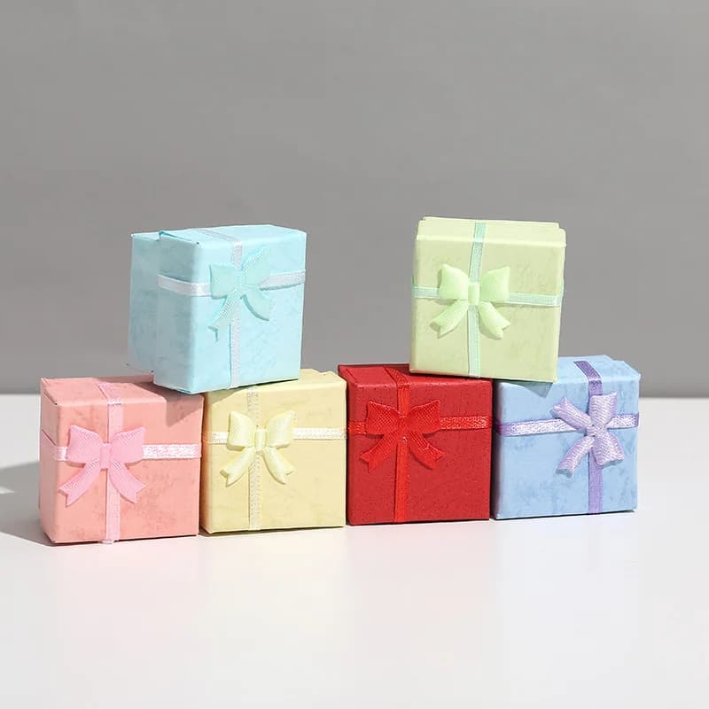 12 pcs fashion jewelry packing box multicolor earrings jewelry gift box 4*4*3cm wholesale