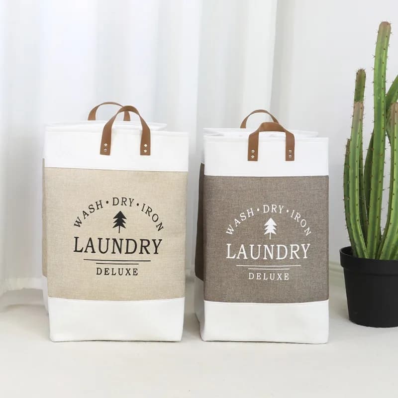 Handbag in cotton and linen Organizer of clothes for home Laundry bag Reusable bag for home clothing organization