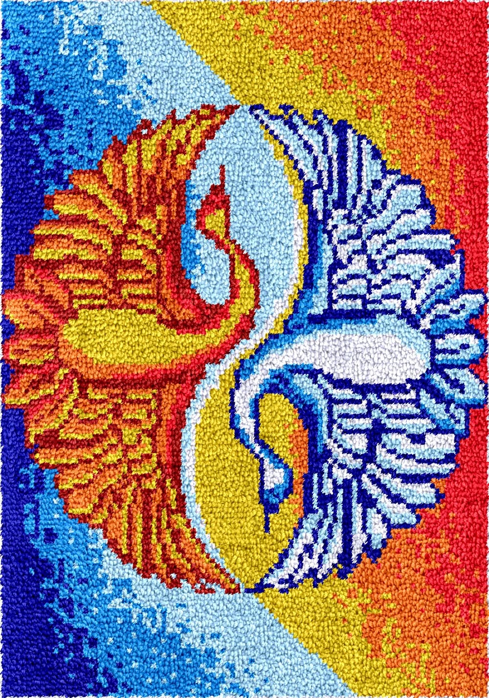 Ice and Fire Birds large latch hook rug kits carpet embroidery set Hobby crafts accessories smyrna buttons package for bag