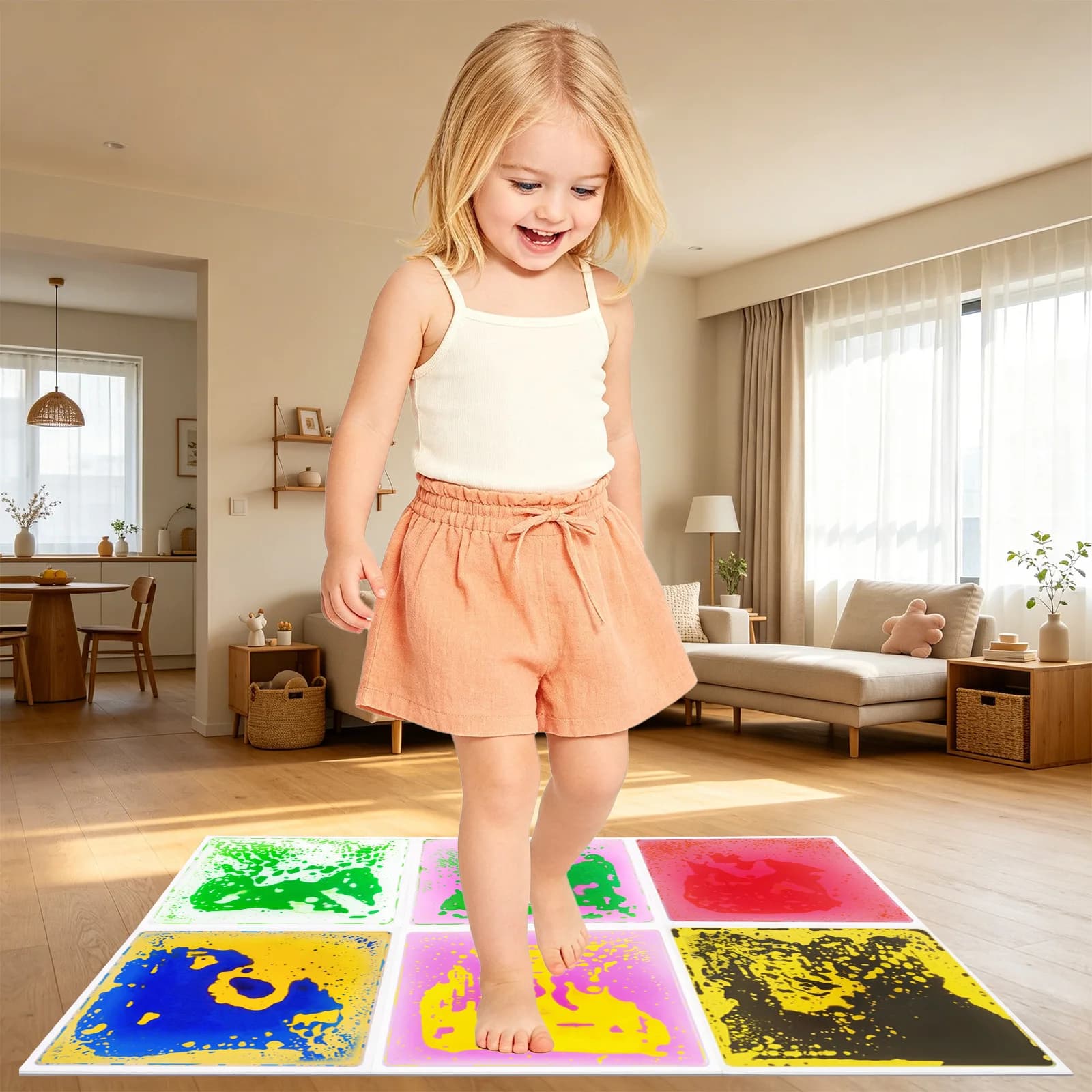 Wear-resistant Durable Classroom Sensory Floor Tiles Visual Sensory Toys High Frequency School Floor Tiles
