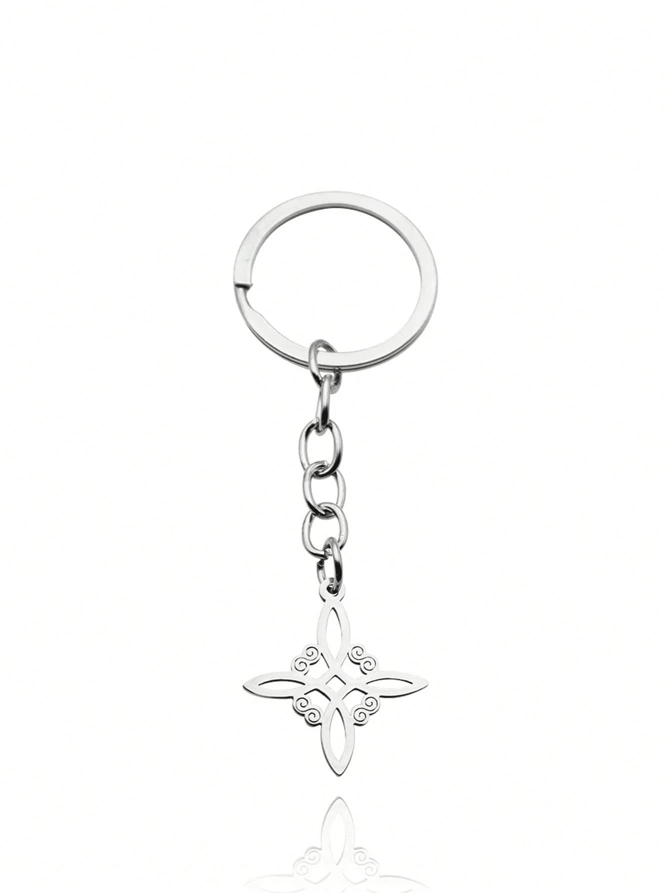Portachiavi con croce celtica in acciaio inossidabile per adulti, portachiavi alla moda per borsa, auto, ciondolo, gioiello, regalo