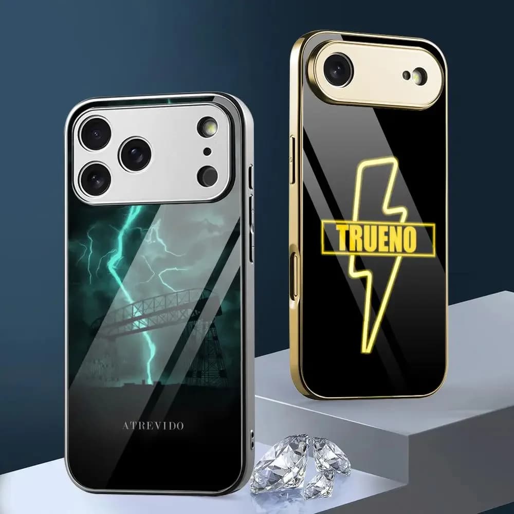 Custodia per telefono T-Trueno Fell Me Rapper per iPhone 17 16 15 14 13 12 Pro Max Plus, antiurto con paraurti in metallo galvanizzato