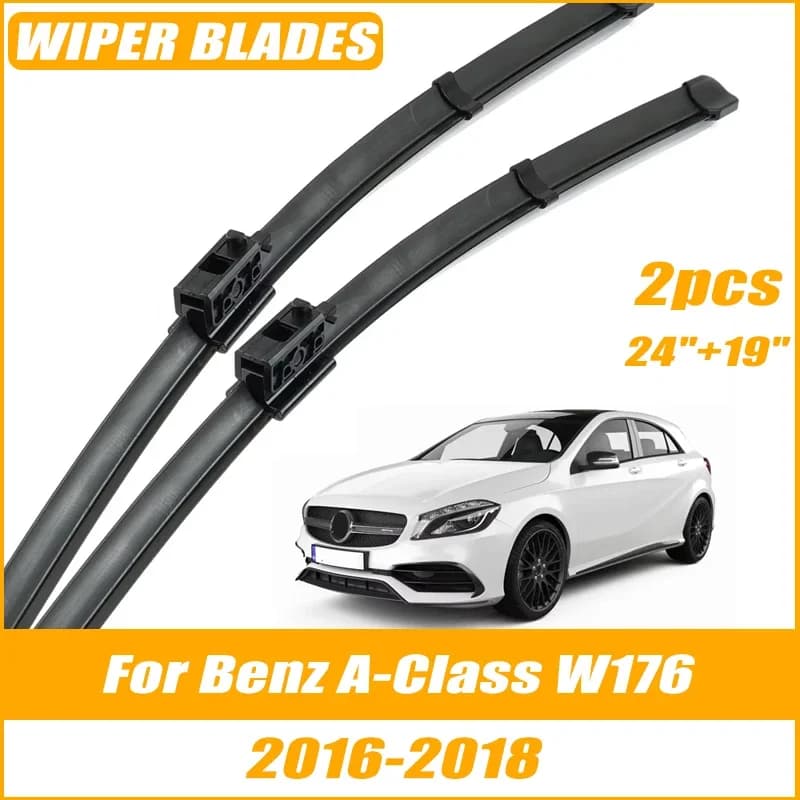 2pcs Wiper Front Wiper Blades For Benz A-Class W176 2016-2018 Windshield Windscreen Clean Window Car Rain Brushes 24"+19"