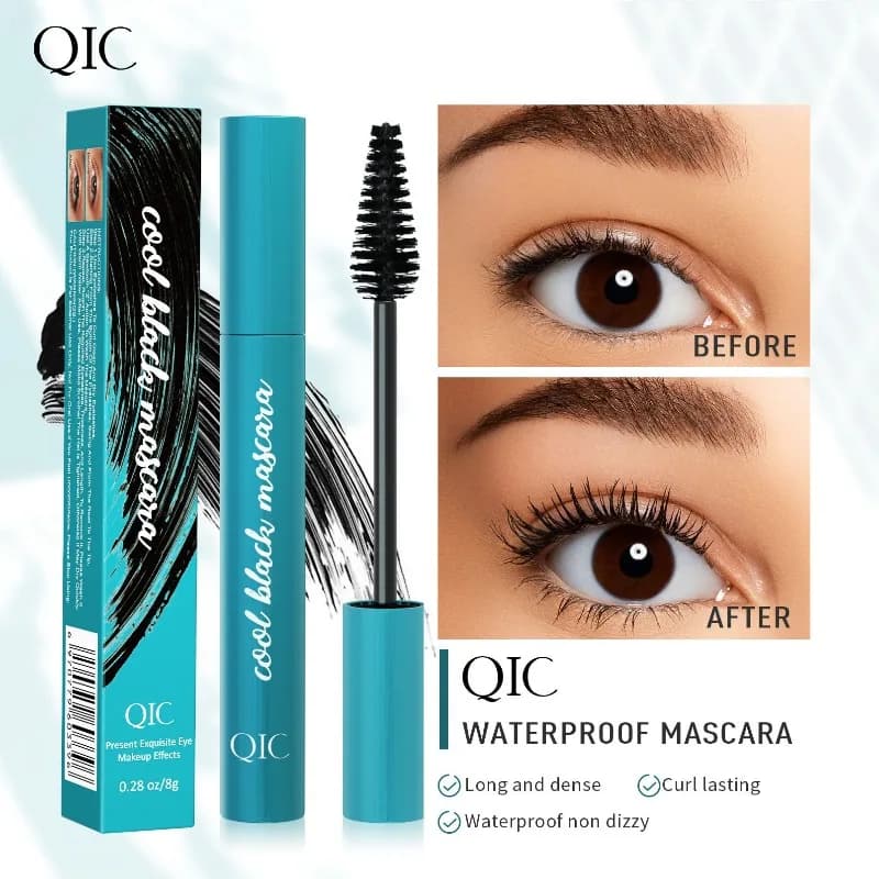 4D volumizing enriching mascara for elongating fresh black eyelashes waterproof without drooping for natural beauty makeup