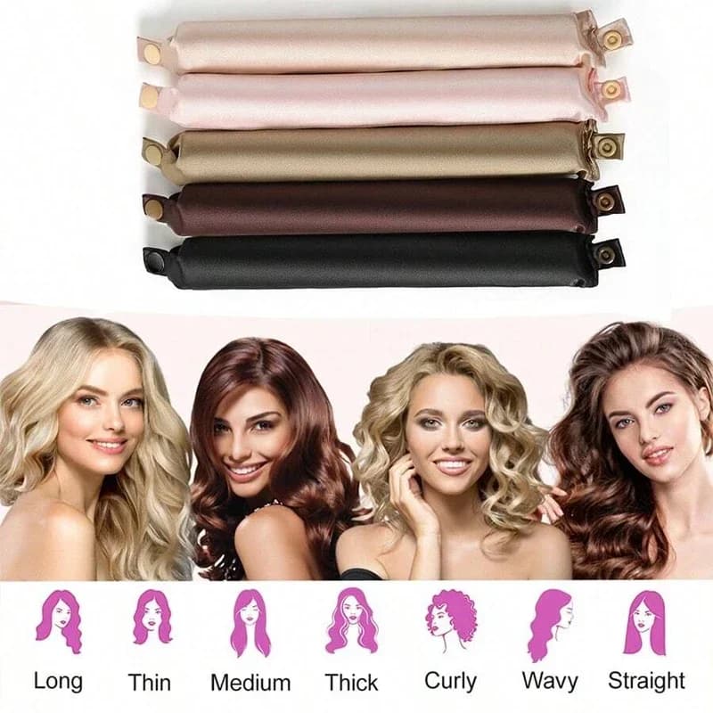 Arricciacapelli Senza Calore in Raso, Fascia per Capelli Arricciante Senza Calore, Bigodini in Seta per Ricci Morbidi, Arricciacapelli Morbidi da Indossare Durante il Sonno, Strumenti per lo Styling