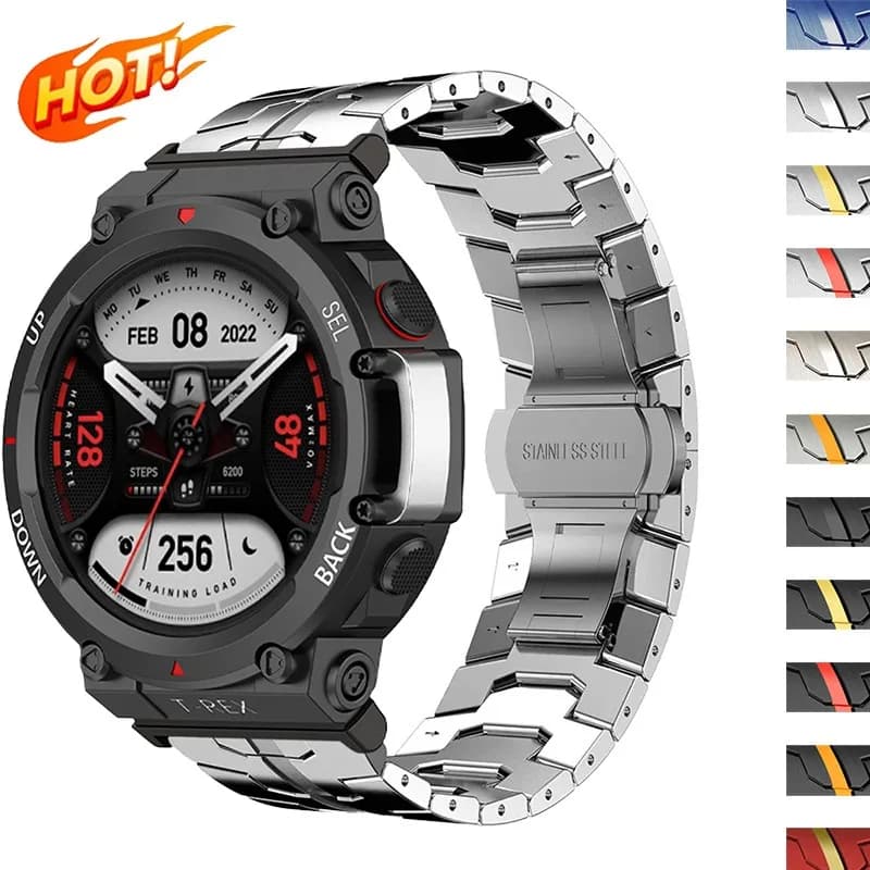 Per Amazfit T-REX 2 cinturino per orologio cinturino regolabile in metallo acciaio inossidabile per Amazfit t T-Rex3 /T-REX 2Ultra/T-Rex/T-RexPro