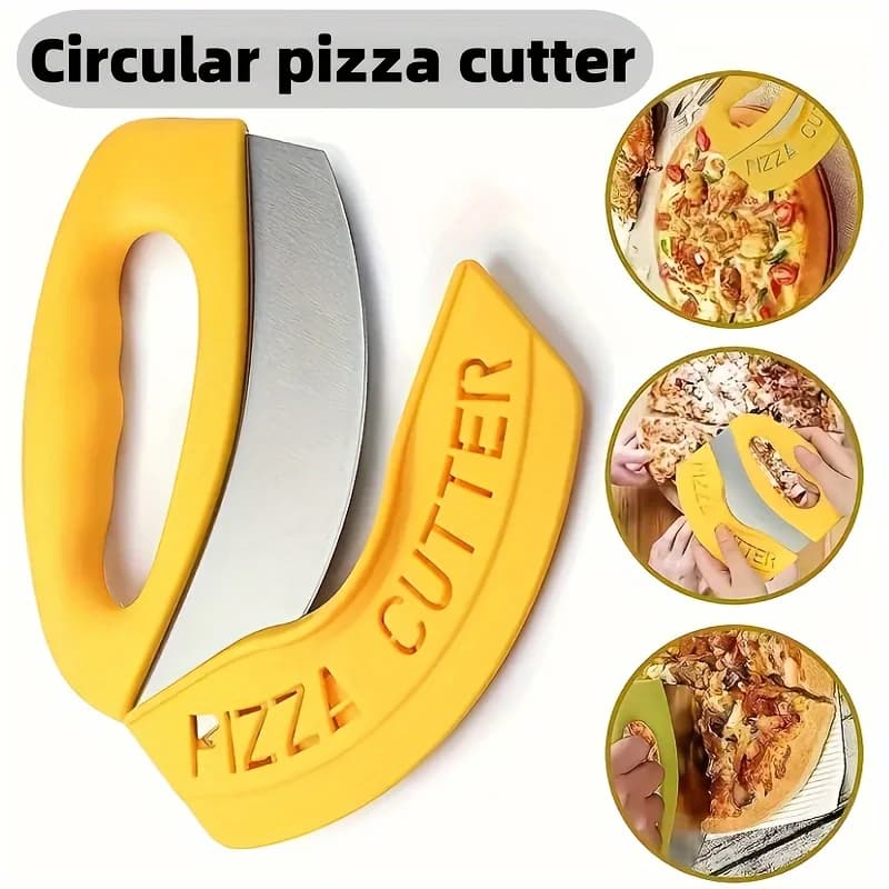 Tagliapizza super affilato in acciaio inossidabile, con braccio snodato, coperchio e copertura protettiva - Un coltello multifunzionale per verdure e insalata.