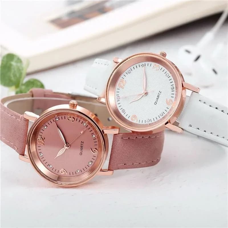 Orologi da polso al quarzo luminosi di lusso leggero per donna, eleganti orologi analogici al quarzo con cinturino in pelle, orologi casual versatili