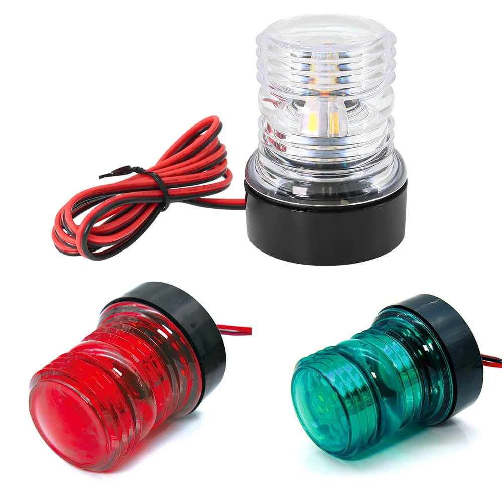 Marine Navigation Light 360 Degree Anchors Light 12V-24V Sailing Light Boats Accessory Yacht Replacement Light White,Red,Green
