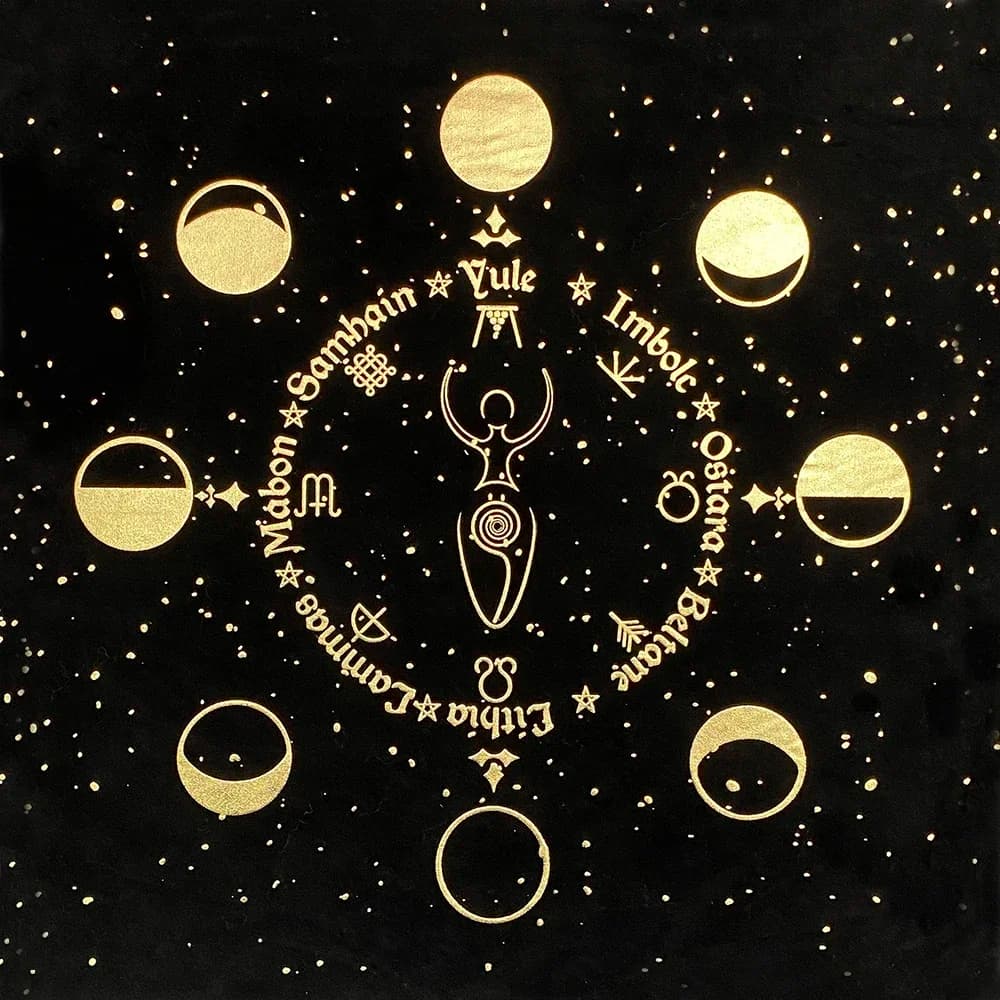 Tappetino da lettura Grand Tableau con significato della carta Lenormand panno dell'altare, strega del panno dell'altare, panno dei tarocchi, panno rituale