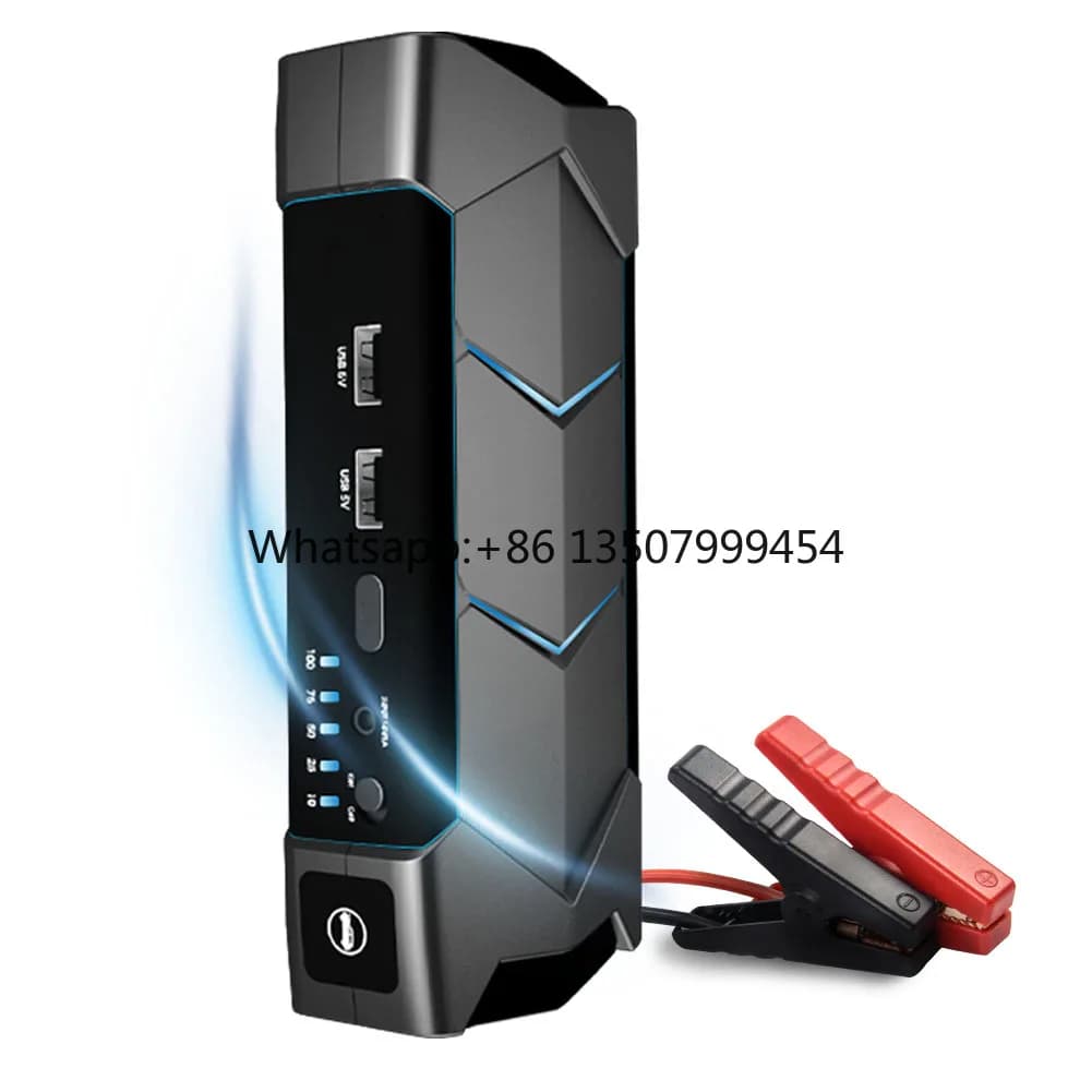 12V 3000A Peak Current 10000mAh Portable High Power Car Jump Starter Emergency Charger LED Light SOS Light Safety Hammer Fast