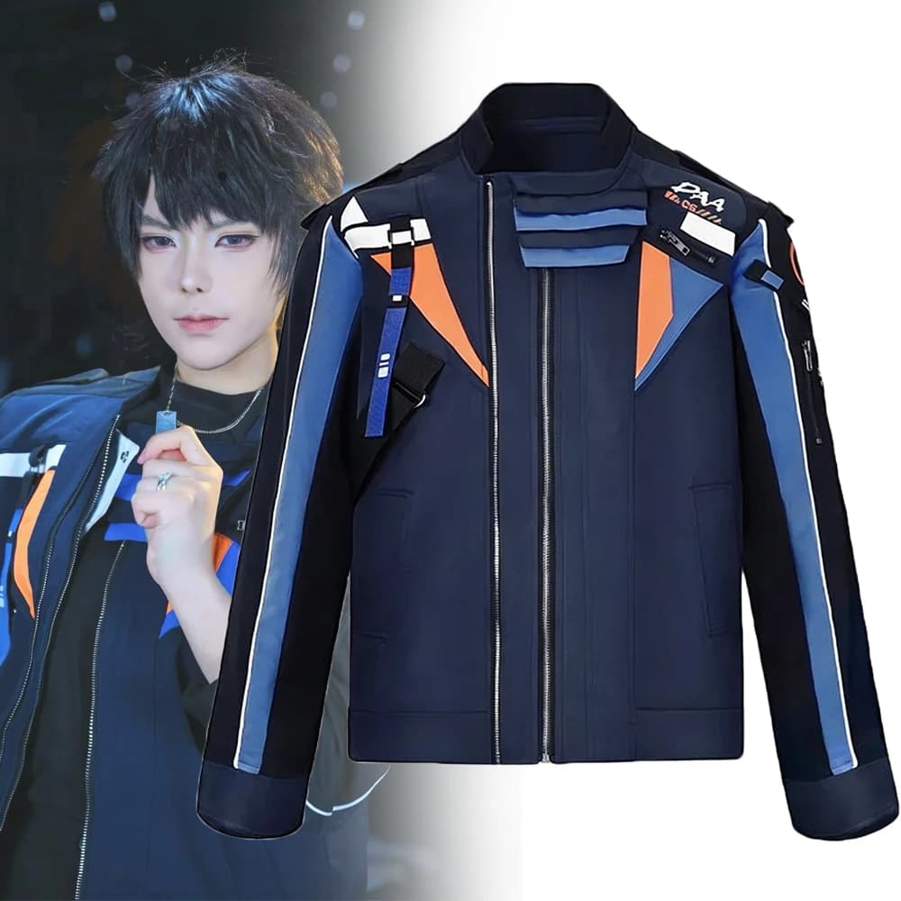 Costume Cosplay Caleb di Game Love And Deepspace, Giacca Unisex Casual Futuristica con Cerniera, Abbigliamento da Corsa per Halloween
