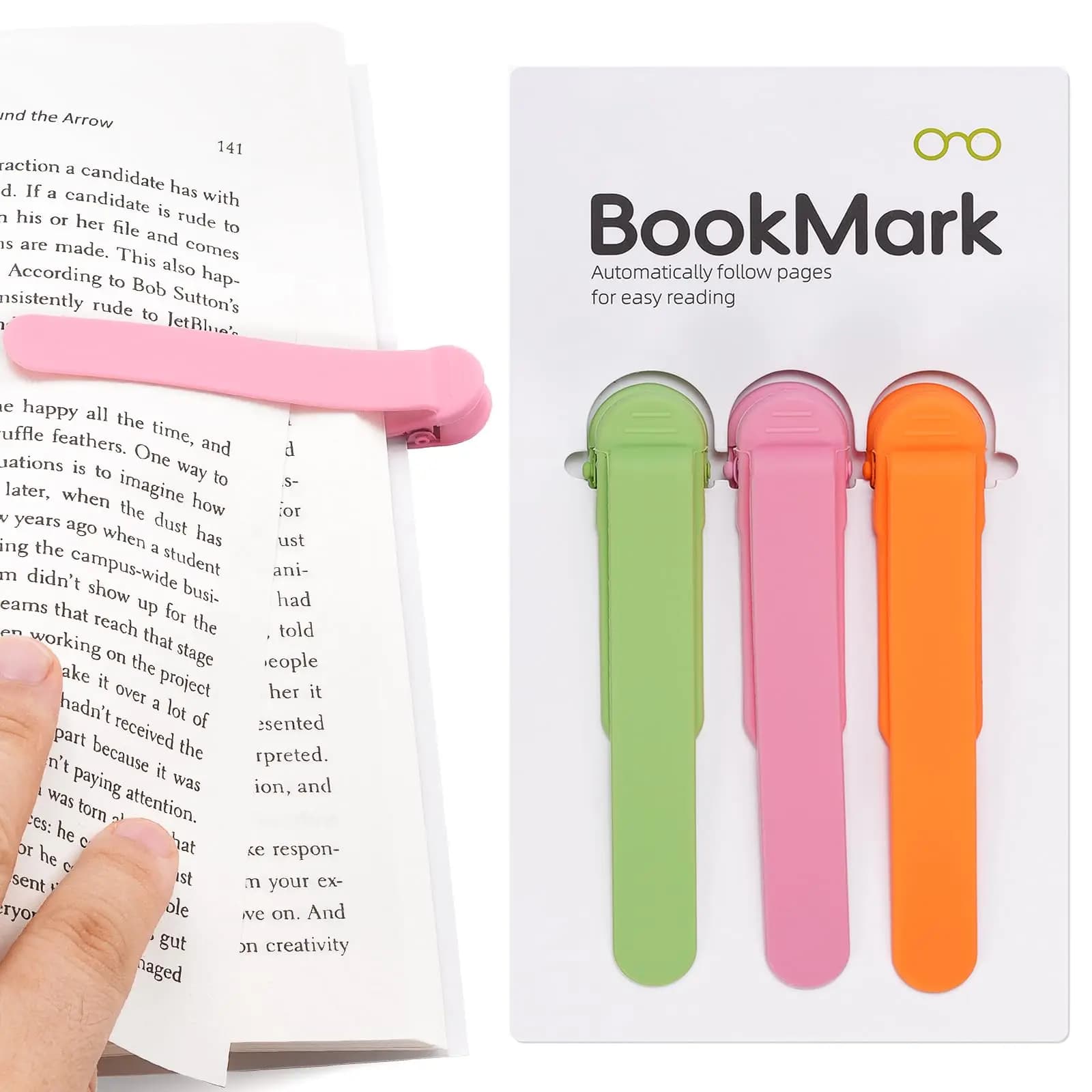 Automatic bookmark, silicone reading bookmark, colored bookmark, ideal gift for book lovers, essential reading accessory, for A