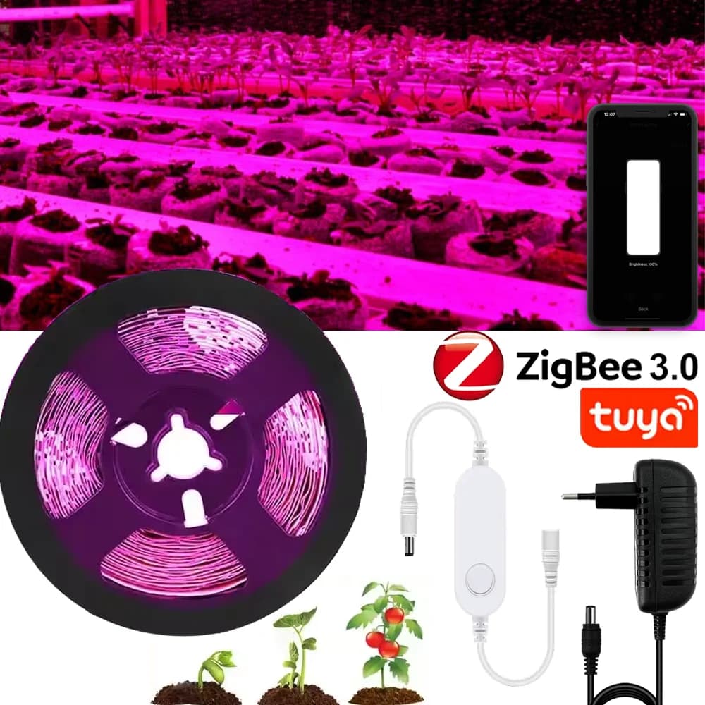 ZIGBEE 3.0 Smart LED Strip Cultivating 5M 300LED Full Spectro Light Strip Serra Plant Seeds Growth Light Hydroponic Plants Flower
