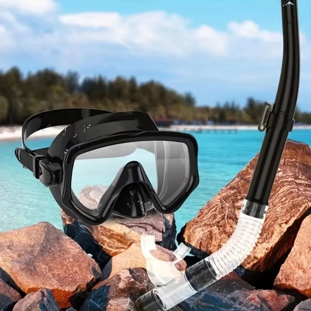 Swimming Goggles Underwater Snorkeling Mask Waterproof Anti Fog Diving Snorkeling Mask Safe Clear Vision Dry Snorkel Set