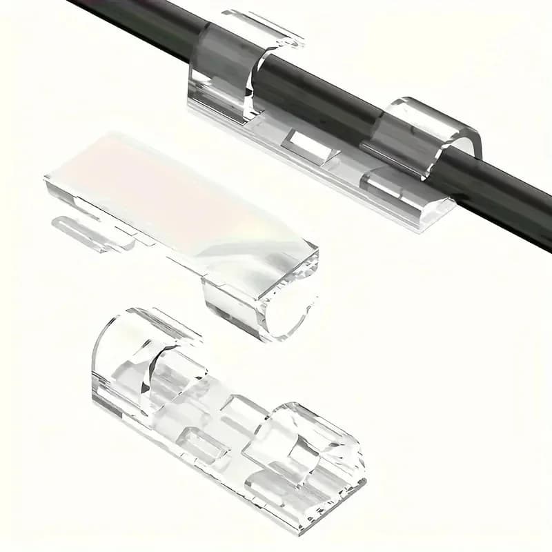New Design Clear Adhesive Cable Clips Non-Punching Wire Organizer Home Cable Tie Buckle Holder Office Electronics Management