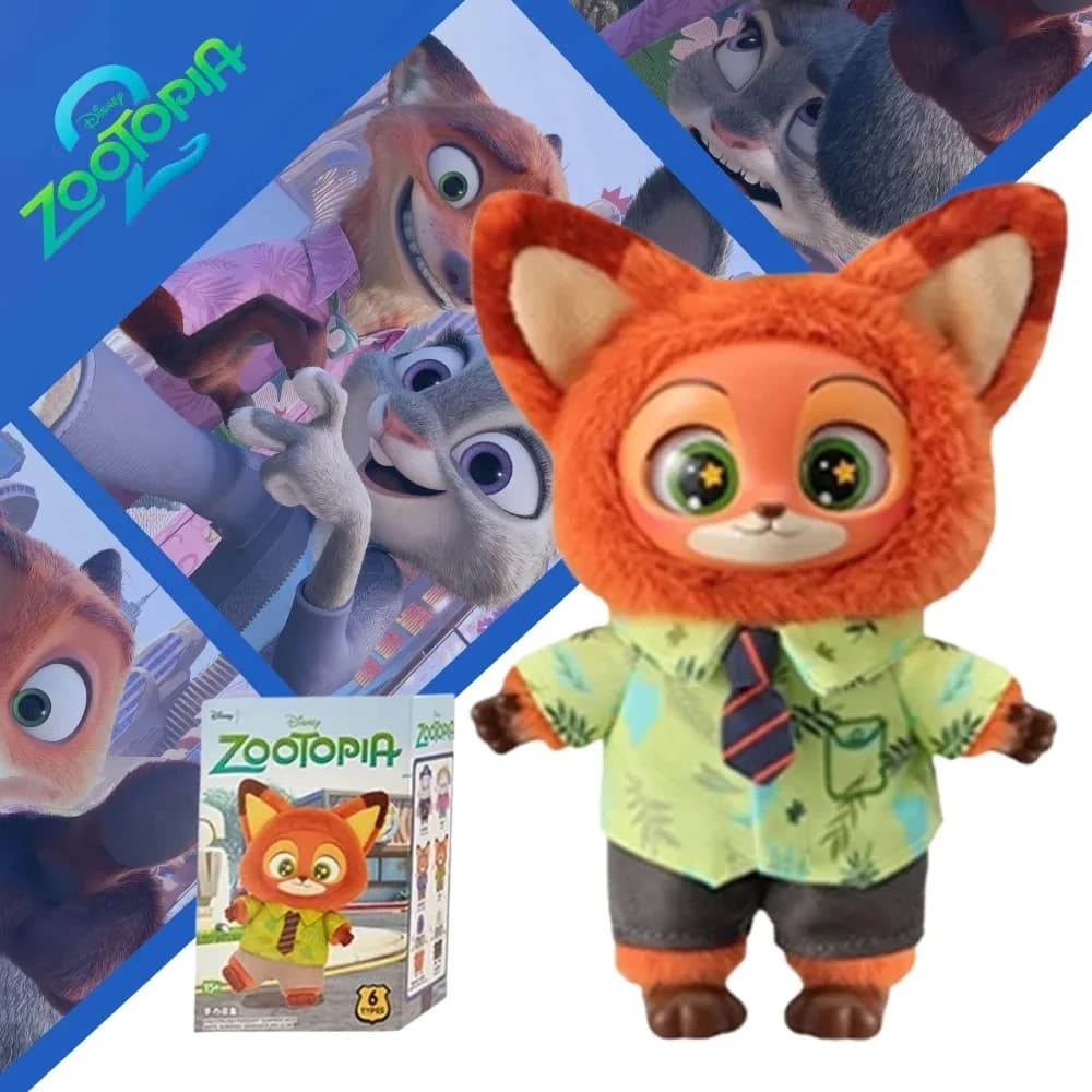 Zootopia Blind Box Originale, Action Figure di Nick e Judy, Bambola in Vinile Peluche, Mystery Box, Personaggi Anime, Collezione Cartoni Animati