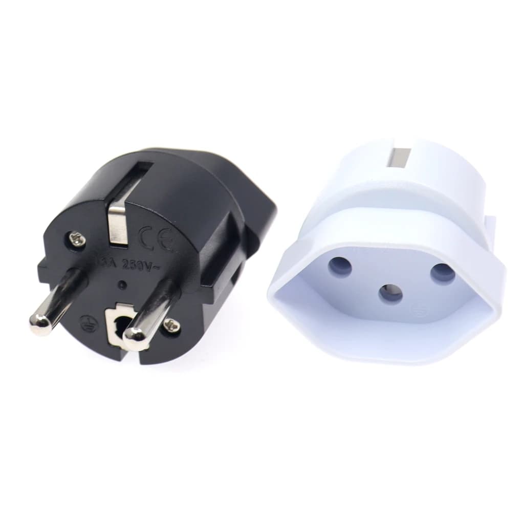 Adattatore per presa da viaggio europea Francia, adattatore per spina svizzera a europea Presa per adattatore da viaggio 10A 250V