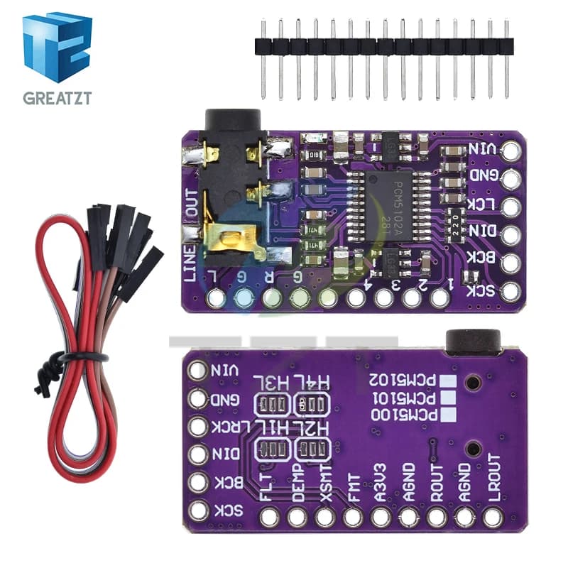 GREATZT Interface I2S PCM5102A DAC Decoder GY-PCM5102 I2S Player Module For Raspberry Pi pHAT Format Board