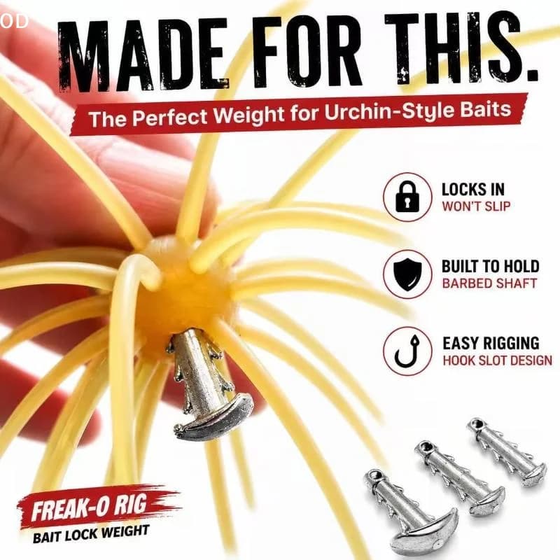 Sea Urchin Bait Anchor Shaped Sinker With Anti-Slip Locking Hook For Secure Fishing Setup Saltwater Metal Weight 3/32 To 3/16 Oz