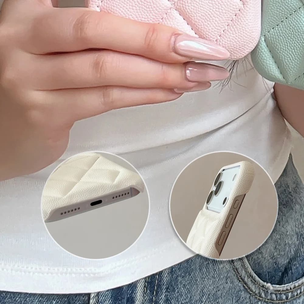 Ultrathin Litchi Pattern with Card holder For iPhone 17 16 15 14 13 12 Pro Max Phone Case Luxury Pure color Coque Funda Skin