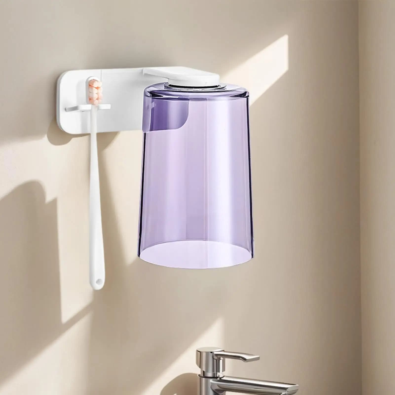 Tazze per bagno Porta spazzolino senza foratura Magnete per lavare la bocca Tazza e portaoggetti da parete per bagno Bagno Casa Appartamento Dormitorio
