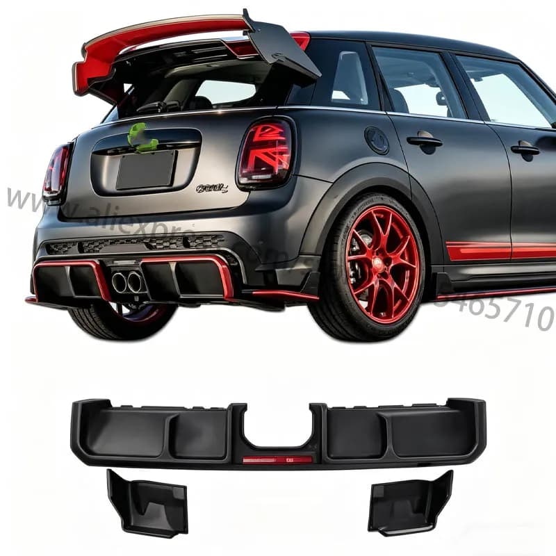 Kit Carrozzeria in Fibra di Carbonio Stile Giomic per BMW Mini F56 JCW 2022, con Labbro Posteriore e Diffusore