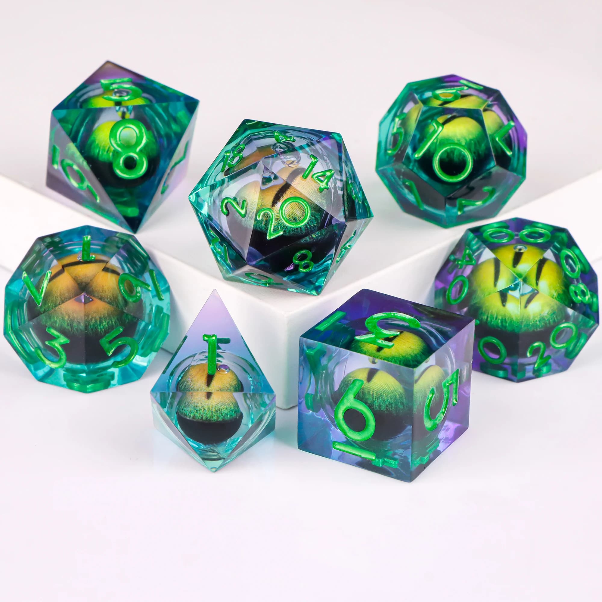 DnD Beholder Eye Dice Resin Dice Sharp Edge Polyhedral Dice Set For Dungeons and Dragons D and D Dice D&D