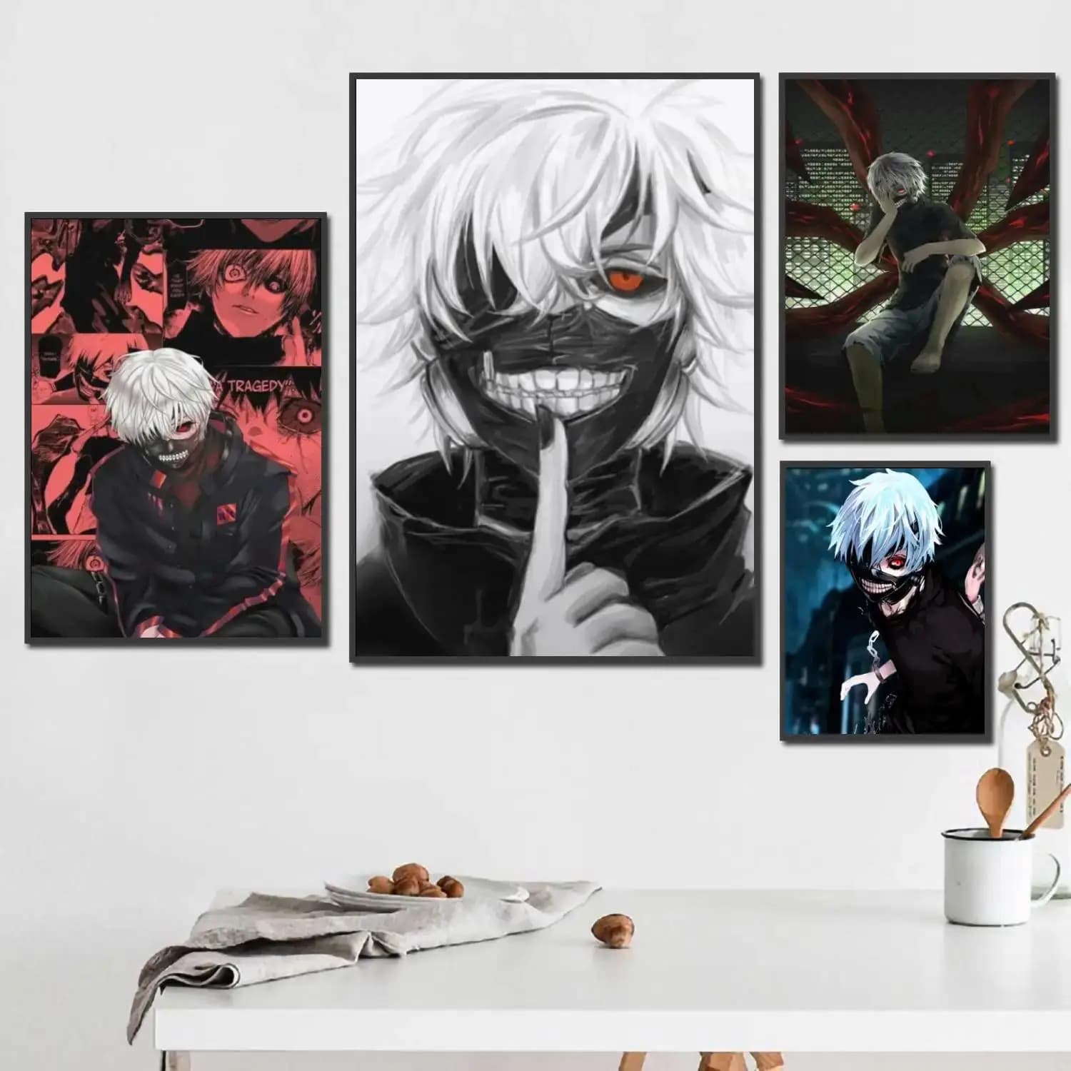 Ken Kaneki Cartoon Canvas Poster x Inch Artistic Wall Decor for Room Bar Cafe Ideal Gift Decorative Print