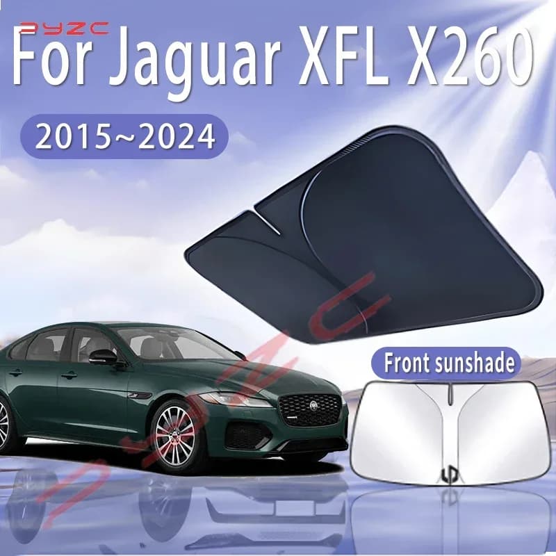 Car Sun Visor For Jaguar XFL X260 2015~2024 2018 2022 Front Windshield Sunshade Heat Insulation Summer Cooling Auto Accessories