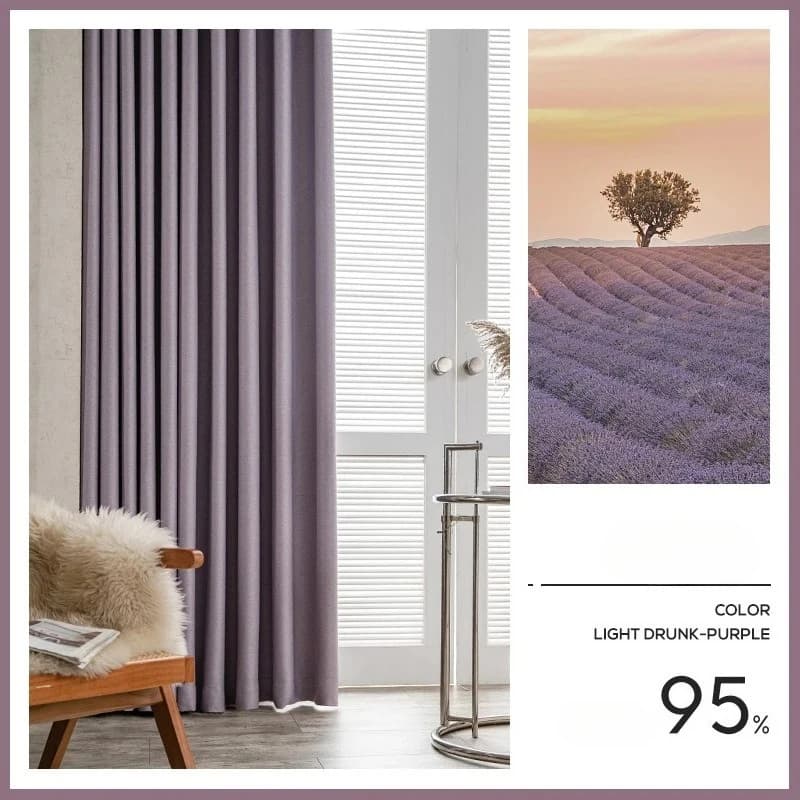 Luxury French Vintage Curtains for Bedroom Living Room Purple High End Light Blocking American Style New Yarn Textured Drapes