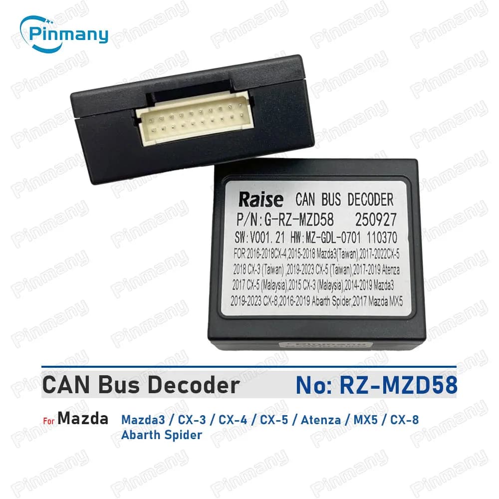 Autoradio CAN Bus Decoder RAISE G-RZ-MZD58 Scatola nera a 20 pin per Mazda 3 CX-3 CX-4 CX-5 Atenza MX5 CX-8 Abarth Spider