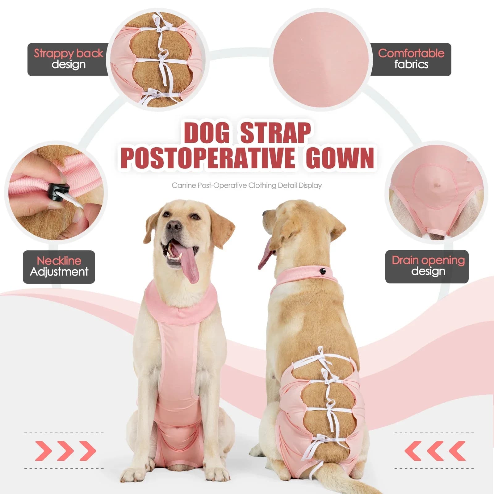 Breathable Pet Surgery Recovery Suit Dog Bodysuit E-Collar & Cone Alternative Surgical Suit After Spayed Neutered Wear