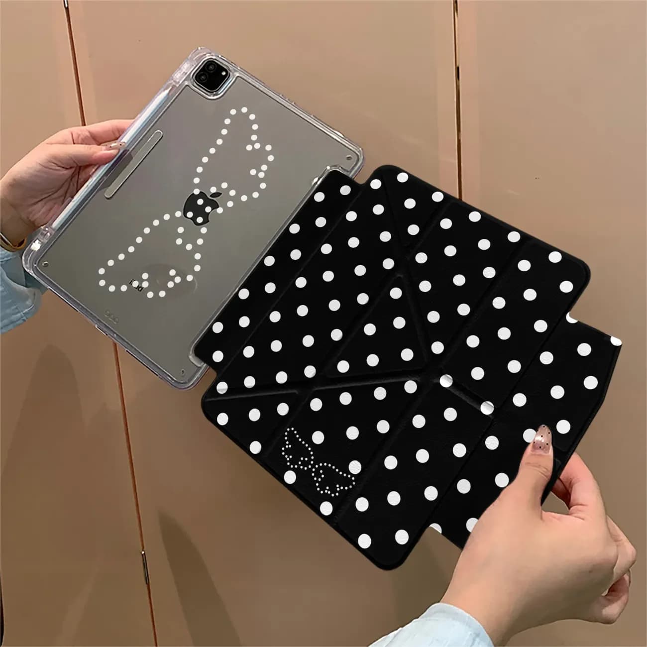 Korean ins Wings Polka Dots Y2K Cover For iPad Pro 13 11th M5 M4 12.9 A16 10 8 7 9th 10th For Ipad Air 11 M2 M3 Mini Tablet Case