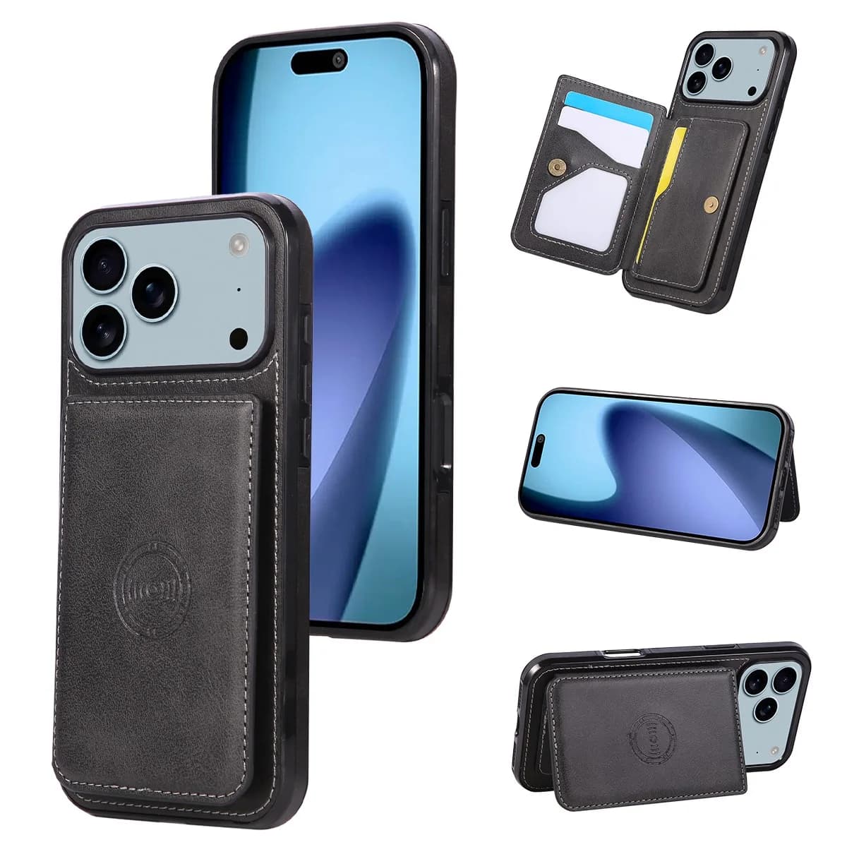 Custodia per telefono in pelle magnetica antifurto per IPhone 17 Air 16E 15 14 Plus 13 12 Mini 11 Pro Max XS XR 8