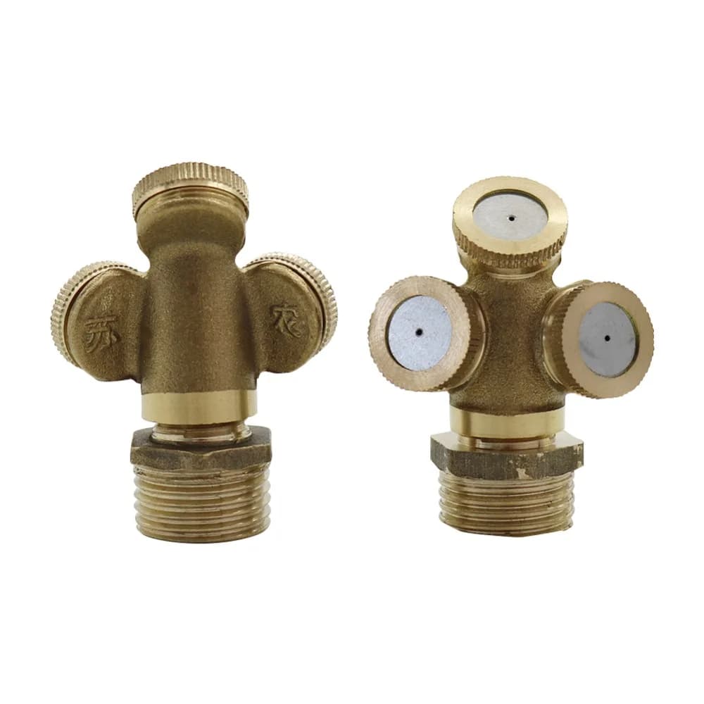 Ugello nebulizzatore in rame Spruzzatore di atomizzazione ultrafine per serra con filettatura maschio da 1/2" Raffreddamento Umidifica Strumenti agricoli 1 Pz