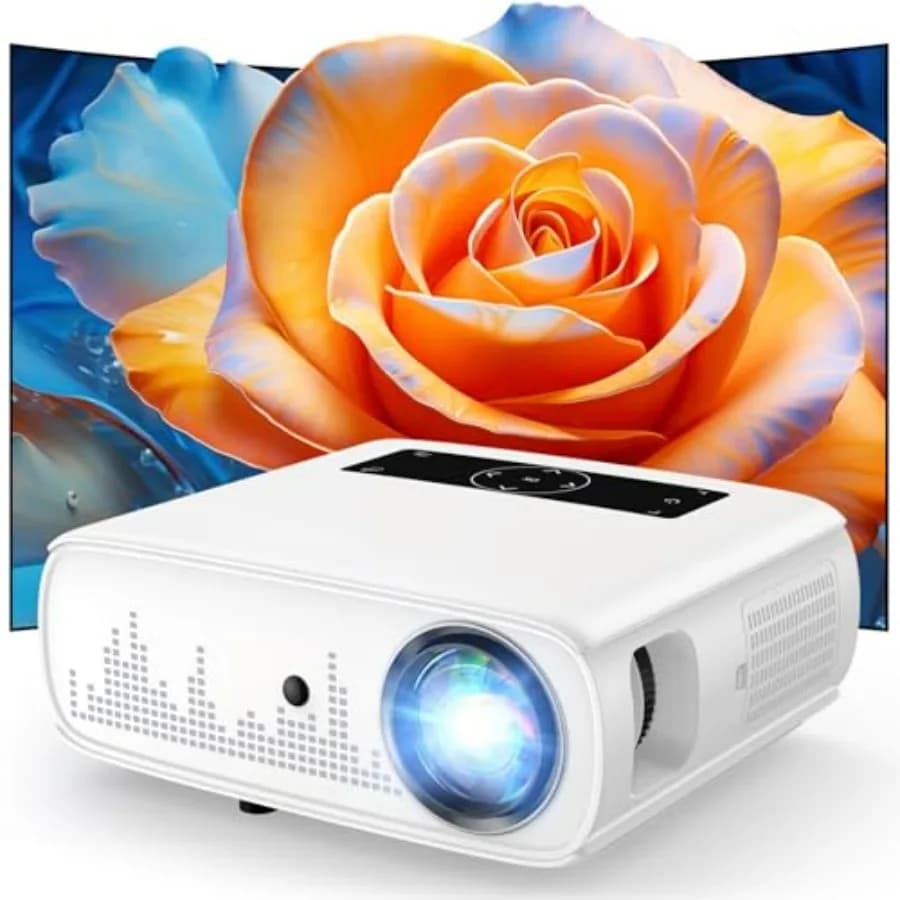 Proiettore GROVIEW 15000lux 490ANSI Nativo 1080P con WiFi, Bluetooth, Supporto 300'' e 4K, Zoom, Sincronizzazione 5G, HDMI, USB/AV/Smartphone/Tablet/Laptop
