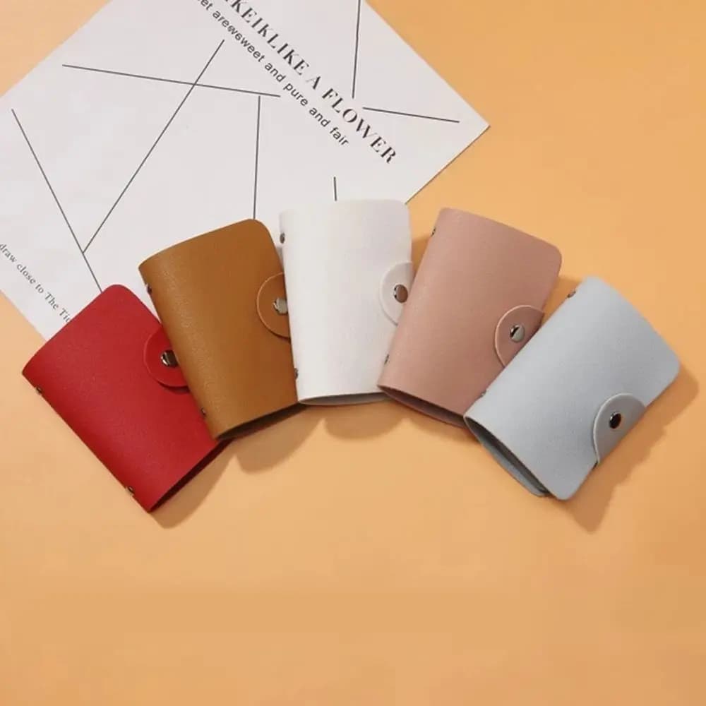 Women Portable Wallet ID Card Multi-card bit Mini Pouch Passport Business Card Holder PU Leather 24 Bits Card Case Card Bag