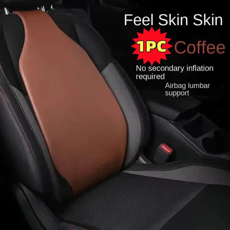 Supporto Lombare Universale in Pelle per Auto - Cuscino Lombare per Guida, Cuscino di Supporto Lombare per Auto