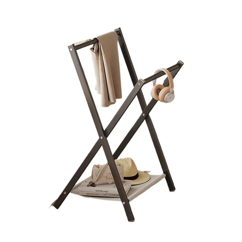 Appendiabiti Pieghevole da Comodino per Camera da Letto e Dormitorio, Organizzatore per Vestiti Notturni, Porta Pantaloni e Scaffale Contenitore