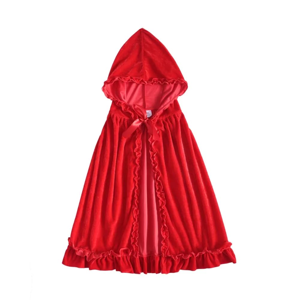 Cappuccetto Rosso Mantello di pizzo di velluto costume mantello cosplay cappello adatto per mantello cosplay di Halloween e Natale