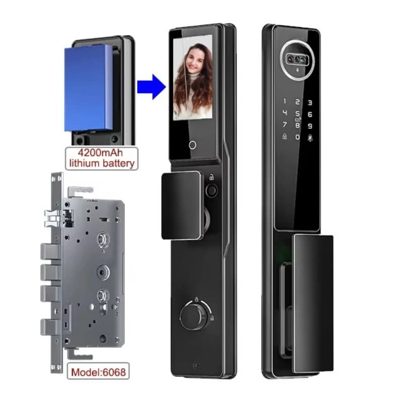 Advanced Tuya wireless remote control door lock, with camera doorbell push-pull biometric facial palm vein