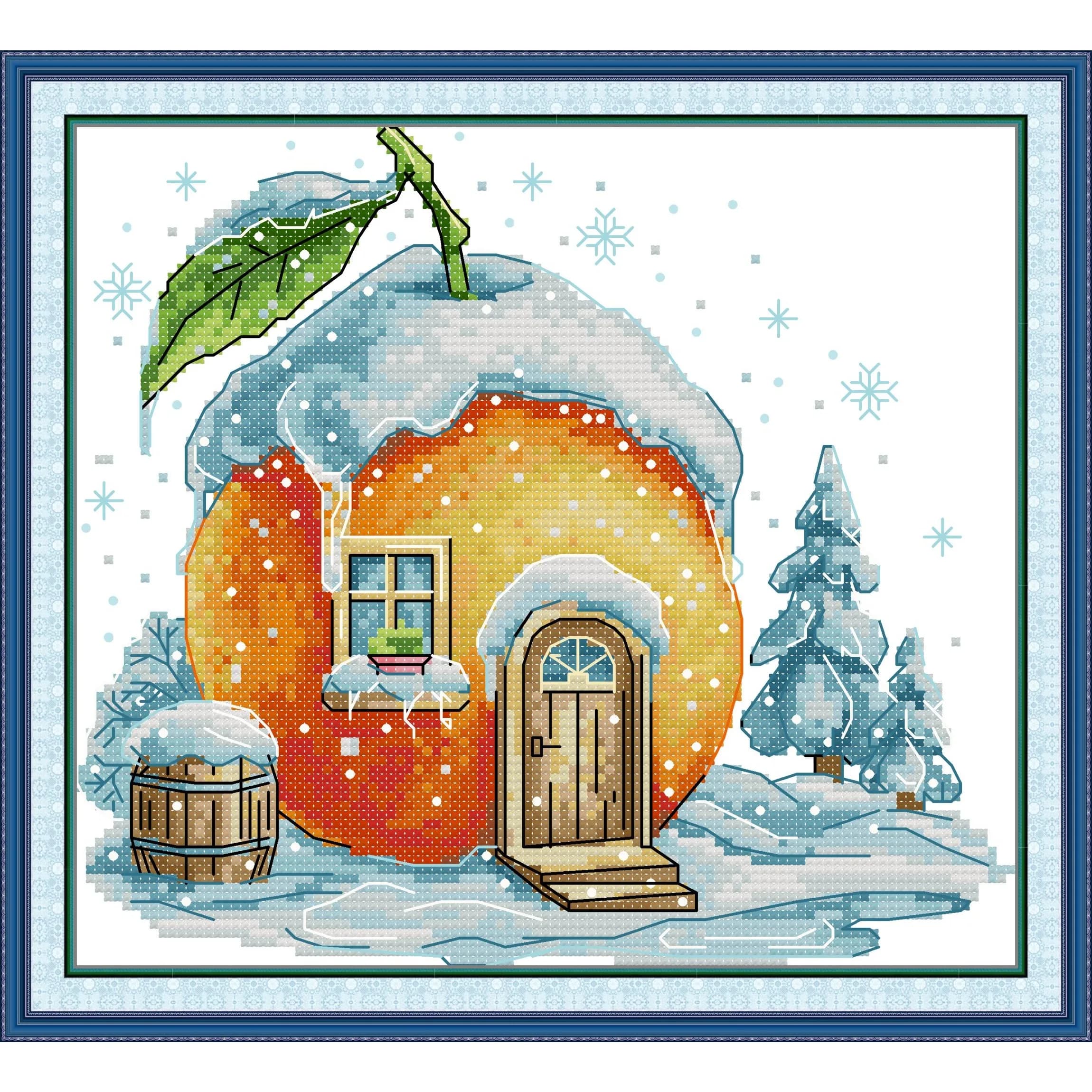 Joy Sunday News Pre-Printed Cross Stitch Kit, Stamped Aida Fabric with DMC Threads, Embroidery Kit - Tachibana Hut