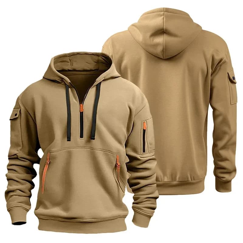 Felpe con cappuccio da uomo con mezza cerniera Felpe con cappuccio da uomo New Spring Pullover Sport Top da uomo Felpe con cappuccio oversize da strada Hip-hop Sport Pullover Top