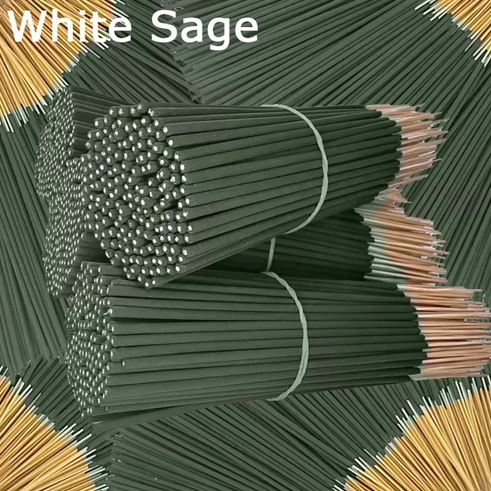 Extra-Long White Sage Incense Sticks - 45 Minutes of Burning Time, Natural Scent, Suitable for Home, Camping, Yard, Outdoor - Air Purification, Holiday Decoration (Halloween, Christmas, Easter, Thanksgiving, Hanukkah) - Feather-Free