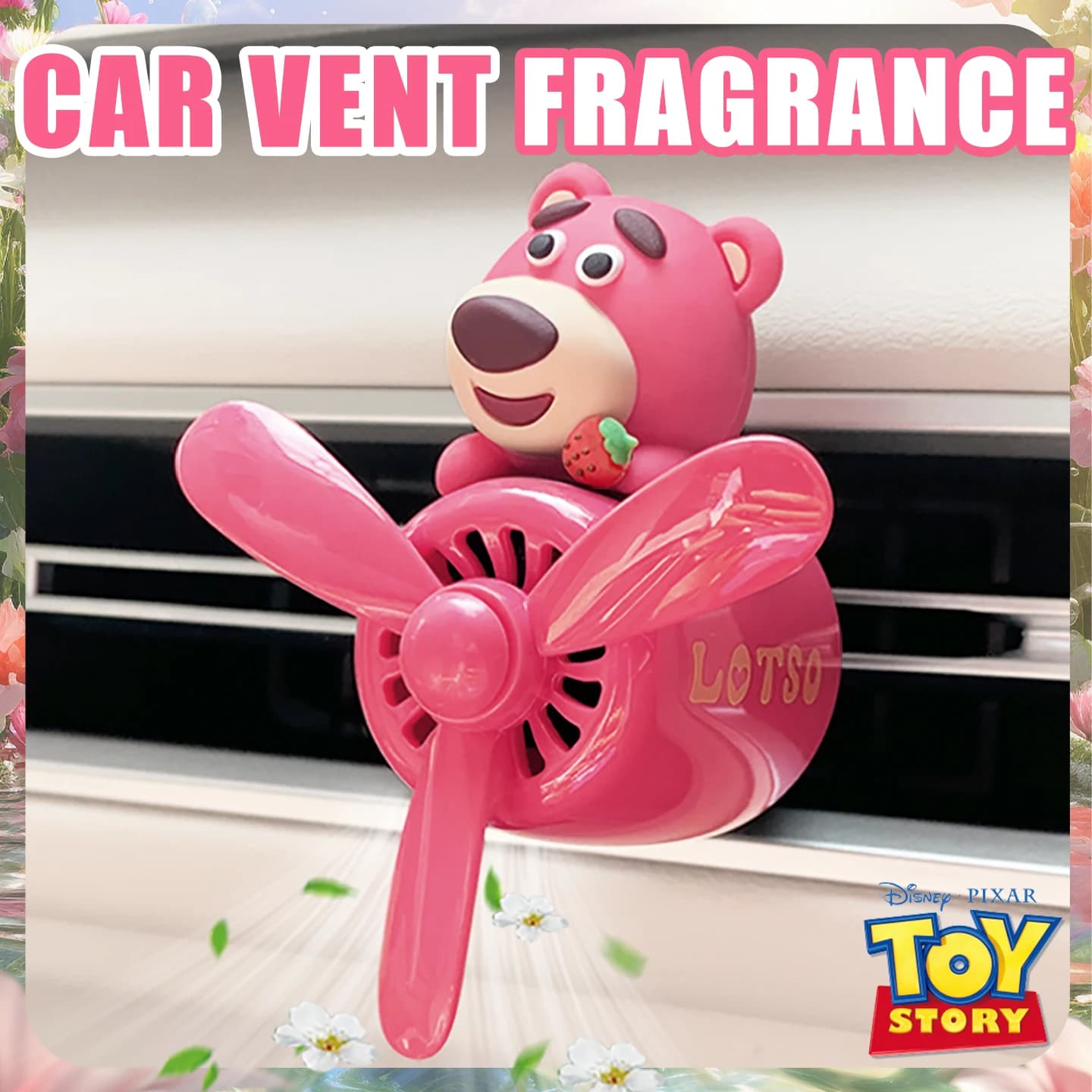 Disney Lotso Orsetto Carino Pilota, Deodorante per Auto con Clip per Bocchetta d'Aerazione, Accessori Divertenti a Tema Aereo, Decorazioni per Interni, Ornamenti, Diffusore di Fragranze